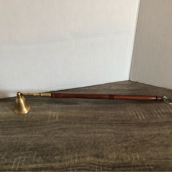 Vtg Brass and Wood Candle Snuffer - Picture 3 of 16